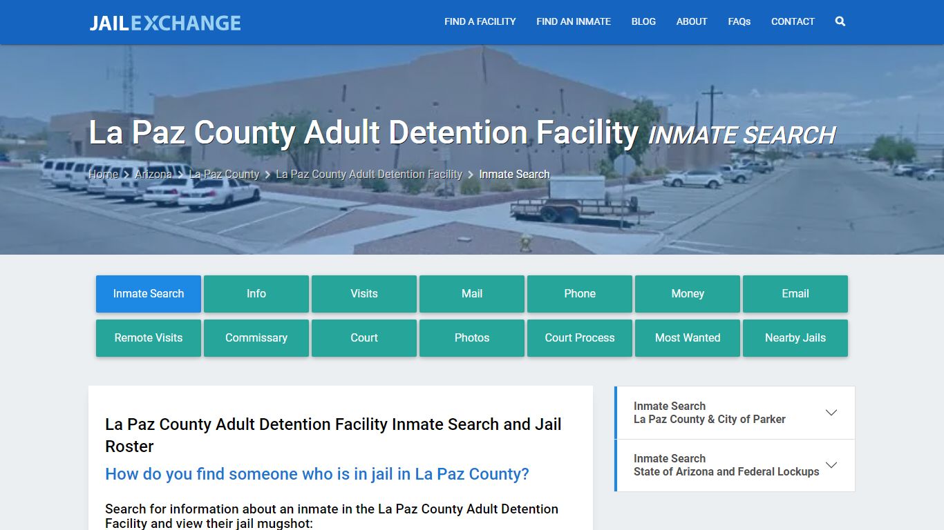 La Paz County Adult Detention Facility Inmate Search - Jail Exchange